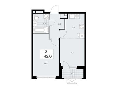 Планировки двухкомнатные в Жилой квартал «Прокшино»