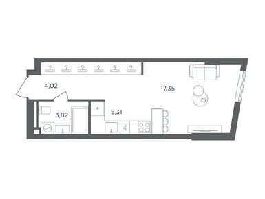 1-комнатная 30.50 кв.м, ЖК «Сикрет Гарден», 20 709 500 руб.