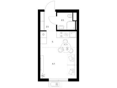 Студия 19.70 кв.м, Митинский лес, 8 062 973 руб.