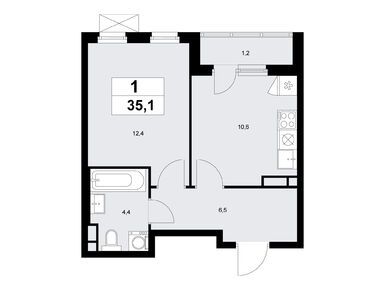 Планировки однокомнатные в Жилой квартал «Прокшино»