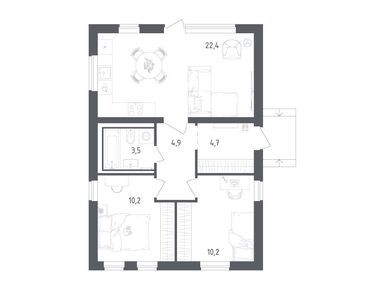 Планировки двухкомнатные в Коттеджный посёлок «Пушкино Дом у воды»