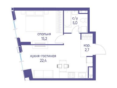 1-комнатная 45.30 кв.м, ЖК «Событие», 26 922 696 руб.