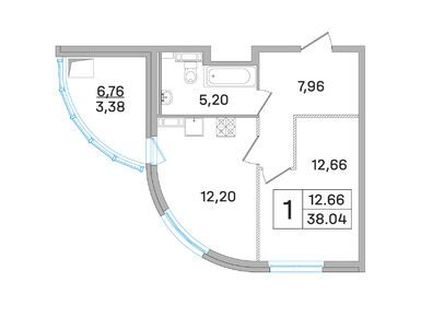 1-комнатная 37.50 кв.м, «Дом-Мегалит в Королеве», 9 506 952 руб.