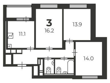 3-комнатная 72.60 кв.м, Жилой дом «Фрезер ш., д. 17», 29 054 978 руб.