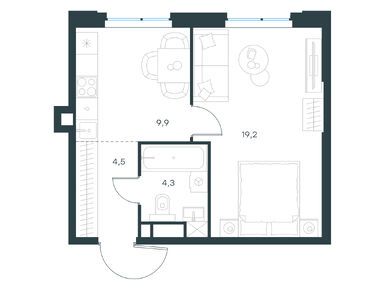 Планировки однокомнатные в Level Мичуринский