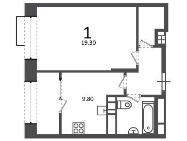 Планировки однокомнатные в Жилой дом «Клинская ул., д. 2А»