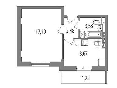 1-комнатная 33.11 кв.м, ЖК «Внуково Парк 2» (Зеленая Москва), 9 270 800 руб.