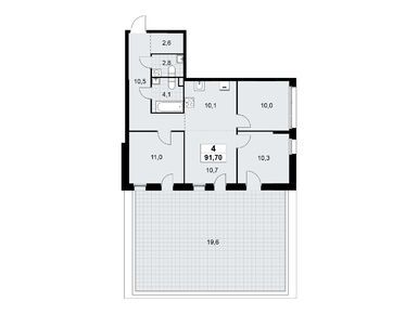 Планировки четырехкомнатные в ЖК «Дзен-кварталы»