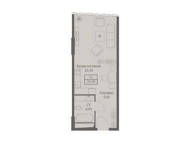 1-комнатные 35.38 кв.м, МФК DIUS (Диус), 13 912 514 руб.