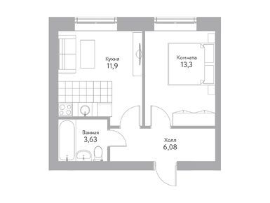 Планировки однокомнатные в ЖК «Дом+» (Воскресенск)