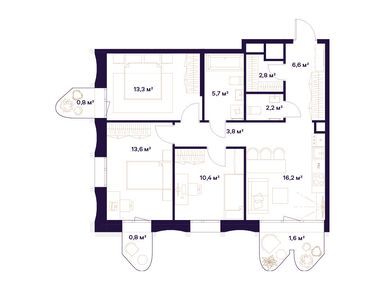 Планировки трехкомнатные в Квартал здоровой жизни «СОЮЗ»