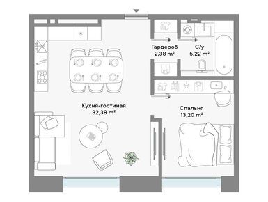 Планировки 1-к. апартаменты в CULT (Культ)