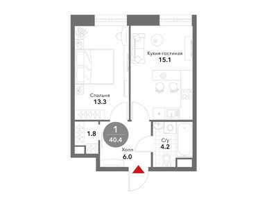 Планировки 1-к. апартаменты в Жилой комплекс Voxhall (Воксхолл)