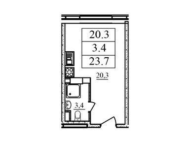 Планировки студии-апартаменты в Комплекс «Созвездие»