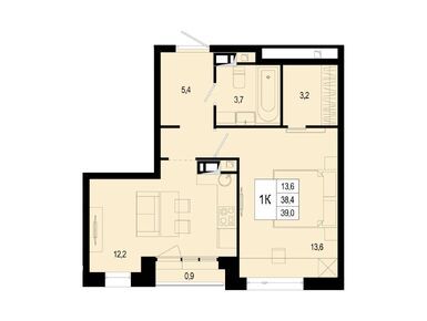 Планировки однокомнатные в ЖК «Новая Щербинка»