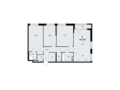 Планировки четырехкомнатные в ЖК «Дом на Зорге»