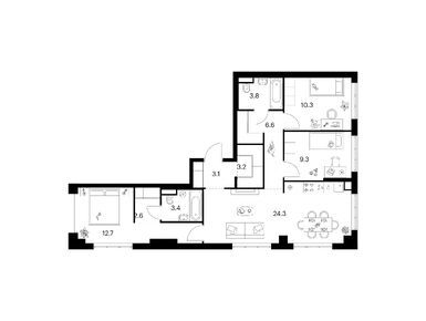 Планировки трехкомнатные в Москворечье