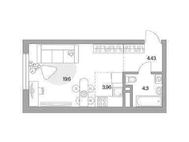 Студия 32.29 кв.м, ЖК «BeLuck Коломенское» (БиЛак Коломенское), 13 341 309 руб.