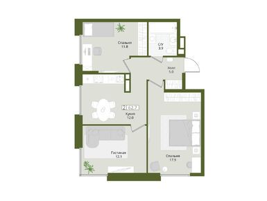 Планировки трехкомнатные в ЖК «Коллекция»