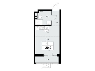 Студия 20.90 кв.м, ЖК «Деснаречье», 10 071 501 руб.