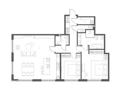 Планировки двухкомнатные в Клубный дом TURGENEV (Тургенев)