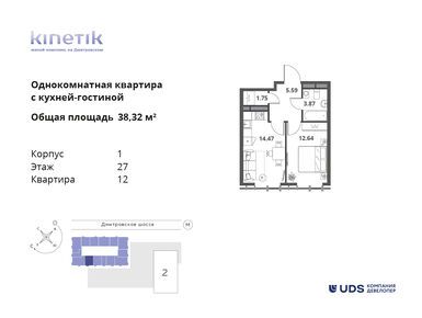 Планировки двухкомнатные в ЖК Kinetik (Кинетик)