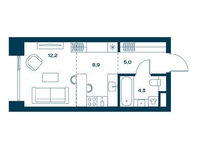 Студия 30.40 кв.м, ЖК SOUL (Соул), 24 845 920 руб.