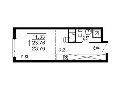 Студия 23.76 кв.м, ЖК «Гармония Парк», 3 994 660 руб.