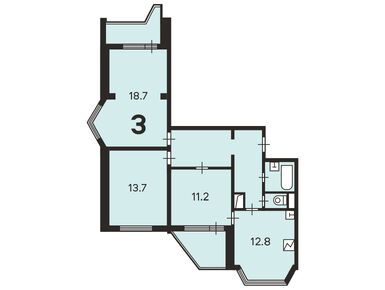 3-комнатная 74.50 кв.м, Жилой дом «Полярная ул., д. 22», 22 807 214 руб.