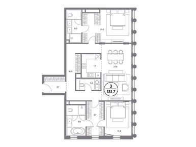 Планировки двухкомнатные в ЖК «Рождественка 8»