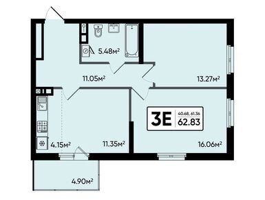 Планировки трехкомнатные в ЖК «Северный Квартал»