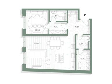 Планировки однокомнатные в Клубный дом LUCE