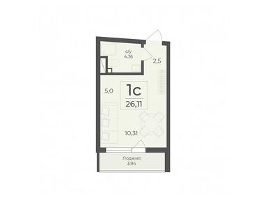 Планировки 1-к. апартаменты в Комплекс апартаментов «Чайка» (Крым)