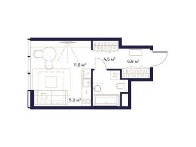 Планировки студии в Квартал здоровой жизни «СОЮЗ»