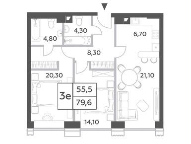 Планировки трехкомнатные в ЖК Will Towers (Вилл Тауэрс)