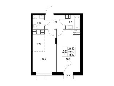 Планировки двухкомнатные в ЖК «Легенда Марусино»