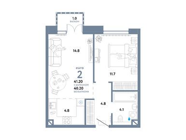 Планировки двухкомнатные в ЖК «Страна. Озерная»