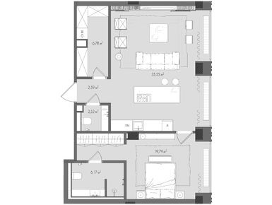 Планировки однокомнатные в Клубный дом Forum (Форум)