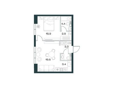 2-комнатная 51.70 кв.м, ЖК SHIFT (Шифт), 53 731 810 руб.
