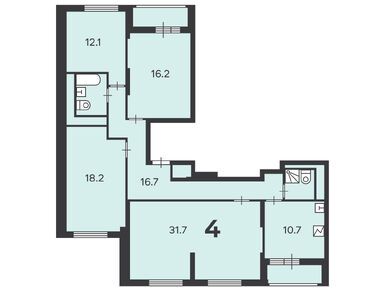 Планировки четырехкомнатные в Жилой дом «Нижняя Хохловка ул., д. 6»