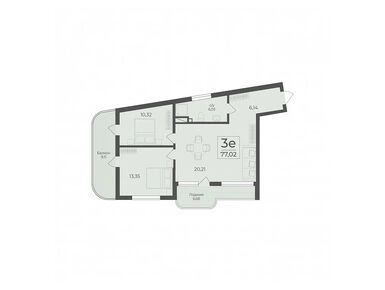 Планировки 3-к. апартаменты в Комплекс апартаментов «Чайка» (Крым)