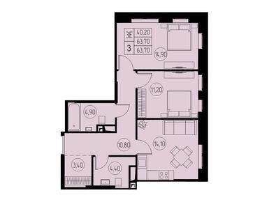 Планировки трехкомнатные в ЖК «31 квартал»