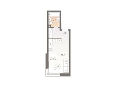 Студия 27.90 кв.м, ЖК Twelve (Твелв), 15 300 360 руб.