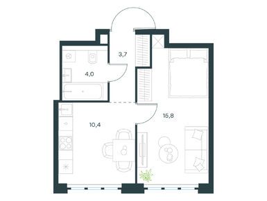 Планировки однокомнатные в Level Южнопортовая