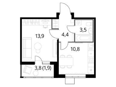 Планировки однокомнатные в ЖК «1-й Лермонтовский»