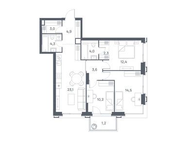 Планировки трехкомнатные в ЖК Portland. Дом на берегу