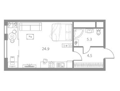 Планировки студии-апартаменты в West Tower (Вест Тауэр)