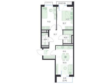 Планировки трехкомнатные в ЖК «G3 Михалевич»