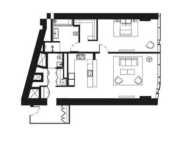 Планировки 2-к. апартаменты в МФК «ОКО»
