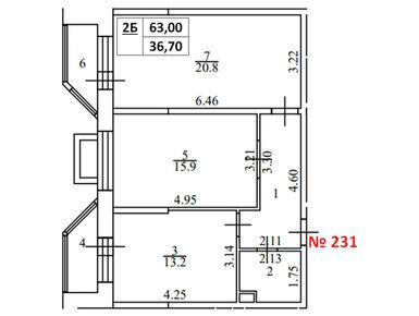 Планировки двухкомнатные в ЖК «Аврора»